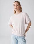 OPUS Sweatshirt Modernes Sweatshirt mit feinen Rippstreifen Zweifarbiges Muster,