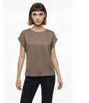 ONLY Kurzarmshirt ONLLIEKE S/S SATIN MIX TOP WVN NOOS regular fit, Web, Polyester,