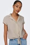 ONLY Kurzarmbluse ONLTHYRA LIFE CAPSLEEVE SHIRT WVN Baumwolle, regular fit beige S