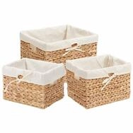 vidaXL Aufbewahrungsbox Aufbewahrungsk&ouml;rbe 3 pcs Natur Wasserhyazinthe (3 St)