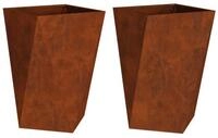 vidaXL Blumentopf Pflanzk&uuml;bel 2 pcs Rostig 50 x 50 x 75 cm Wetterfeststahl (2...