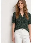 STREET ONE Kurzarmbluse Sommerbluse mit floralem Muster/Kurzarm mit feiner Raffung