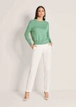 MADELEINE Strickpullover Basic-Pullover mit Rundhals Baumwollpullover mit
