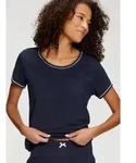 LASCANA Pyjamaoberteil (1-tlg) mit Kontrastpaspeln schwarz 48/50