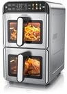 Arendo Hei&szlig;luftfritteuse XXL Doppelkammer mit 2 Kammern &uuml;bereinander, Airfryer 11L,
