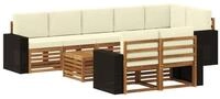 vidaXL Gartenlounge-Set Sofagarnituren Massivholz, (9-tlg)