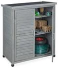 relaxdays Garten-Ger&auml;teschrank Grauer Gartenschrank 3 F&auml;cher