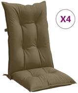 vidaXL Sitzauflage Hochlehner-Auflagen 4 Stk. Melange Taupe 120x50x7 cm Stoff,...