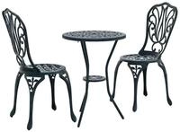 vidaXL Gartenlounge-Set Garten Bistro Set 3 pcs Gr&uuml;n Aluminium, (3-tlg)