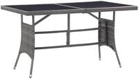 vidaXL Gartentisch Gartentisch Grau 140 x 80 x 74 cm Poly Rattan (1-St)