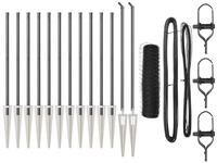 vidaXL Gartenzaun Schwei&szlig;drahtzaun mit Spikes 25 x 0,5 m (B x H), (1-St)