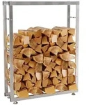 CLP Kaminholzregal Keri V2, BxTxH:125x25x80 cm, aus Edelstahl grau|silberfarben 125