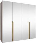 MIRJAN24 Kleiderschrank Mila III 200 (mit vier Dreht&uuml;ren) Frontspiegel, 200x52x202