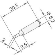 Ersa L&ouml;tkolben Ersa 0102ADLF20 L&ouml;tspitze angeschr&auml;gt Spitzen-Gr&ouml;&szlig;e 2 mm Inhalt 1