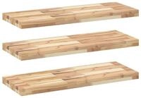 vidaXL Regal Schweberegale 3 Stk. 80x30x4 cm Massivholz Unbehandelt, 3-tlg.