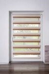 Doppelrollo mit sch&ouml;nen Farbverlauf, K-HOME, Lichtschutz, ohne Bohren, freih&auml;ngend,