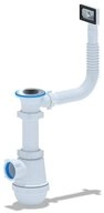 Belvit Siphon BV-SP1011, (1-tlg), Belvit Waschbecken Siphon &Uuml;berlauf 1 1/2" &Oslash;40mm