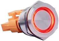 Joy-it Schalter Rostfreier Stahltaster, Rastend, LED240V, 15A, IP67, IK10