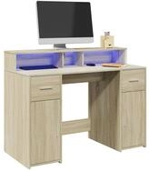 vidaXL Schreibtisch 120 x 55 x 91 cm LED Schreibtisch B&uuml;rotisch Arbeitstisch