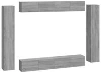 vidaXL TV-Schrank 8-tlg. TV-Schrank-Set Grau Sonoma Holzwerkstoff (8-St)