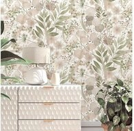 Erismann Vliestapete Blumen Bl&auml;tter Aquarelloptik Wei&szlig; Rosa Gr&uuml;n 10506-05
