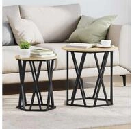 vidaXL Couchtisch, Couchtisch 2 pcs Sonoma-Eiche Ingenieure Holz und Stahl