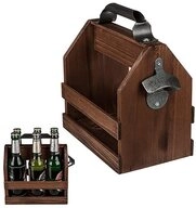 Out of the Blue Bierflaschenhalter Flaschenhalter Holz mit Metall-Flaschen&ouml;ffner