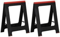 vidaXL Ger&uuml;st Arbeitsb&ouml;cke 2 Stk. Klappbar Schwarz & Rot Polypropylen 350 kg