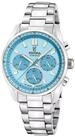 Festina Quarzuhr Armbanduhr Unisex Boyfriend Chronograph Stahl/Azurblau