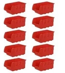 PROREGAL&reg; Kleinteilemagazin SuperSparSet 10x Sichtlagerbox Rot, BxHxT...