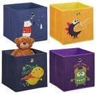 relaxdays Faltbox Kinder Aufbewahrungsboxen im 4er Set, A