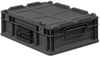PROREGAL&reg; Stapelbox Eurobox NextGen Portable, HxBxT 13,5x30x40cm, 11L, Schwarz