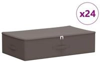 vidaXL Aufbewahrungsbox Aufbewahrungsbox 24 pcs Grau 70 x 40 x 18 cm Vliesstoff...