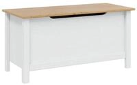 vidaXL Aufbewahrungsbox Aufbewahrungsbox HILL Wei&szlig; und Honigbraun 90 x 40 x 45...