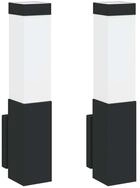 vidaXL Deckenleuchte Au&szlig;enwandleuchte 2 pcs Schwarz 10,5 x 6 x 33 cm