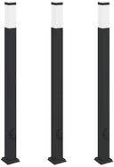 vidaXL Deckenleuchte Pollerleuchten mit Steckdose 3 Stk. 110 cm Schwarz IP44