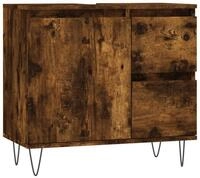 vidaXL Badkommode, Badschrank R&auml;uchereiche 65x33x60 cm Holzwerkstoff