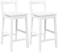 vidaXL Barhocker Barhocker 2 Stk. Wei&szlig; Massivholz Gummibaum (1 St)