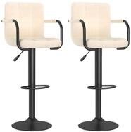 vidaXL Barhocker, Sitzhocker 2 Stk. Creme Stoff