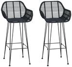 vidaXL Barhocker Barstuhl 2 pcs 55 x 52 x 105 cm Rattan und Eisen (2 St)