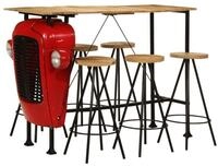 vidaXL Essgruppe 7-tlg. Bar-Set Massivholz, (6-tlg)