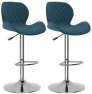 vidaXL Barhocker Barhocker 2 Stk. Blau Samt (2 St)