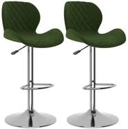 vidaXL Barhocker Barhocker 2 Stk. Dunkelgr&uuml;n Samt (2 St)