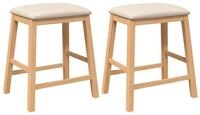 vidaXL Barhocker Barst&uuml;hle mit Kissen 2 Stk. Massivholz Gummibaum (1 St)