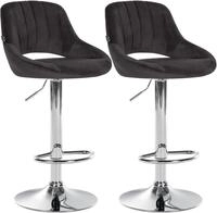 CLP Barhocker Milet Samt (Set, 2er), Samtbez&uuml;ge, h&ouml;henverstellbar, drehbar