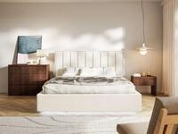 Selsey Polsterbett TOGENTS, gepolstertes Bett mit Kopfteil und wasserabweisendem