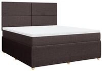 vidaXL Bett Boxspringbett mit Matratze Dunkelbraun 180x200 cm Stoff