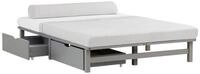 Homestyle4u Palettenbett 90x200 100x200 140x200 Holzbett Kiefer Natur Bettkasten