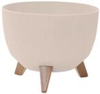Siena Garden Pflanzschale Pflanzgef&auml;&szlig; OSLO STRIPE 29x23 cm Creme mit Einsatz