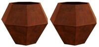vidaXL Blumentopf Pflanzk&uuml;bel 2 pcs Rostig 100 x 100 x 80 cm Wetterfeststahl...